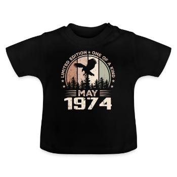 Unvergleichlich seit Mai 1974, 50-jähriges Jubiläum - Baby Bio-T-Shirt mit Rundhals - Schwarz - Vorne