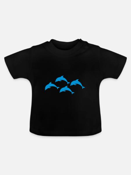 Delphine - Baby Bio-T-Shirt mit Rundhals - Schwarz