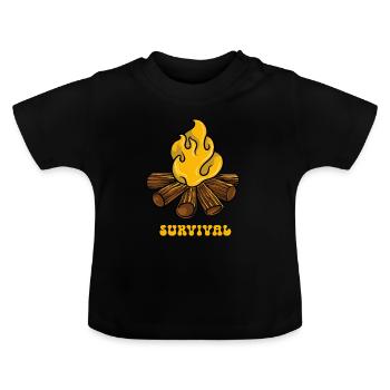 Surviving Wilderness Team Survivalist Survival - Baby Organic T-Shirt with Round Neck - black - Front