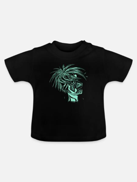 Manga Junge - Baby Bio-T-Shirt mit Rundhals - Schwarz