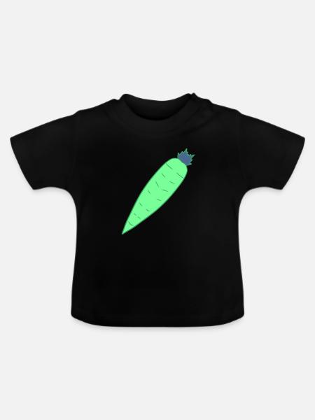 karotte gemüse - Baby Bio-T-Shirt mit Rundhals - Schwarz