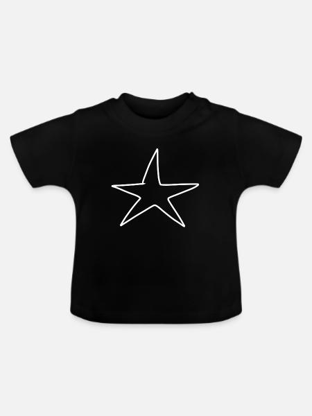 Stern symbol muster - Baby Bio-T-Shirt mit Rundhals - Schwarz