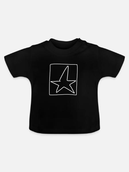 stern quadrat symbol - Baby Bio-T-Shirt mit Rundhals - Schwarz