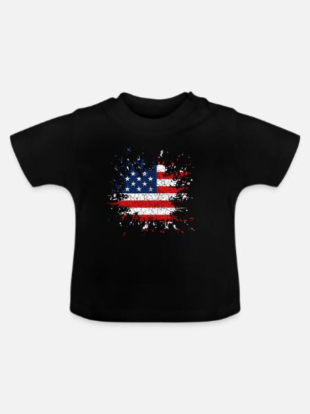 America USA - Baby Bio-T-Shirt mit Rundhals - Schwarz