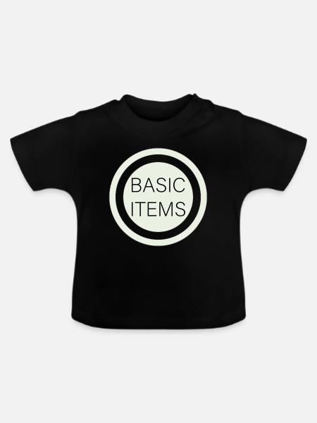 Grundlegende Elemente - Baby Bio-T-Shirt mit Rundhals - Schwarz