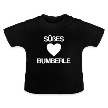 Süßes Bumberle Baby Geschenkidee Nachwuchs Eltern - Baby Bio-T-Shirt mit Rundhals - Schwarz - Vorne