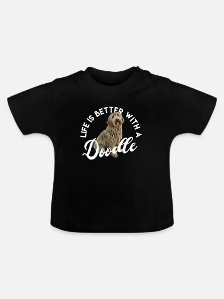 Kritzeln - Baby Bio-T-Shirt mit Rundhals - Schwarz