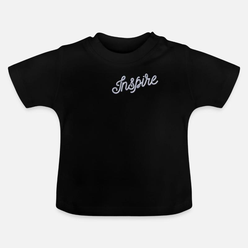 Inspirer brodé - T-shirt bio col rond Bébé - noir