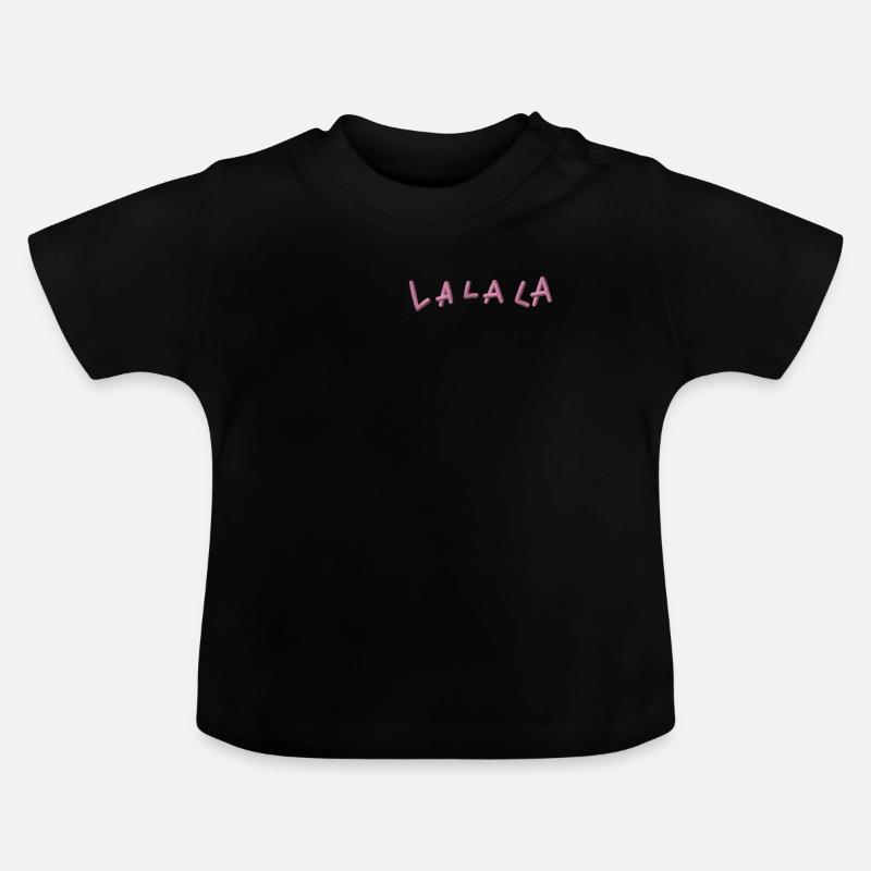 LA LA LA brodée - T-shirt bio col rond Bébé - noir