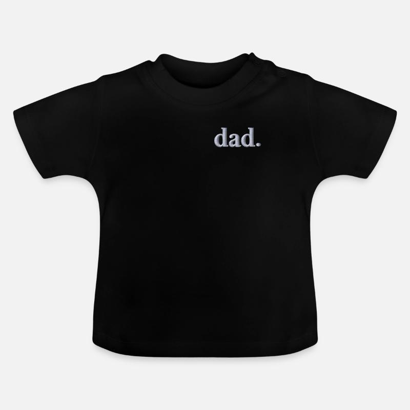 Lettrage papa blanc brodé - T-shirt bio col rond Bébé - noir