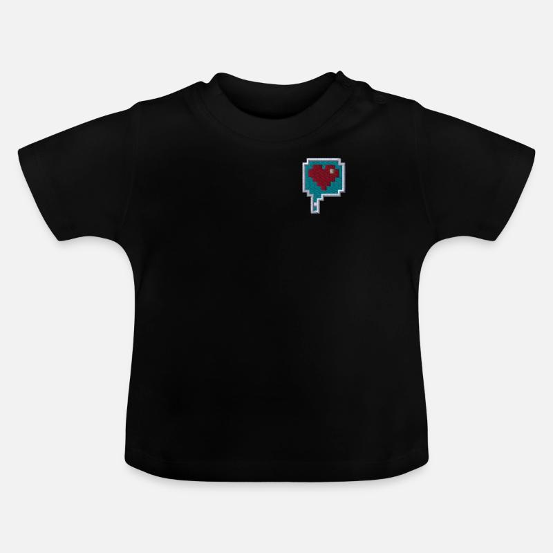 Cœur de pixel - T-shirt bio col rond Bébé - noir
