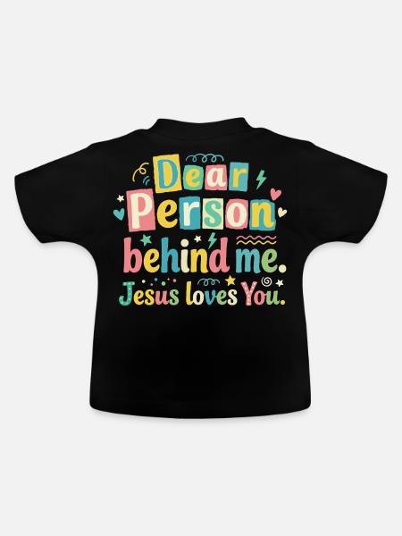 Jesus liebt dich positive Botschaft - Baby Bio-T-Shirt mit Rundhals - Schwarz