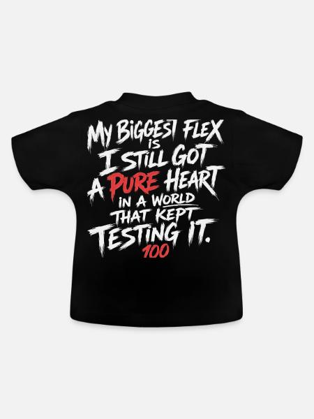 Reines Herz unter Druck - Baby Bio-T-Shirt mit Rundhals - Schwarz