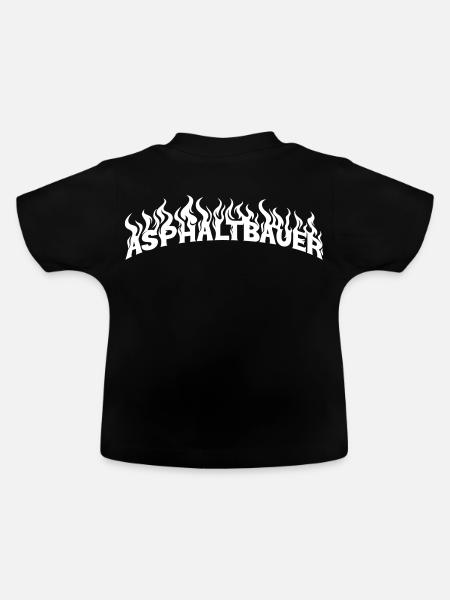 Asphaltbauer_weiss - Baby Bio-T-Shirt mit Rundhals - Schwarz