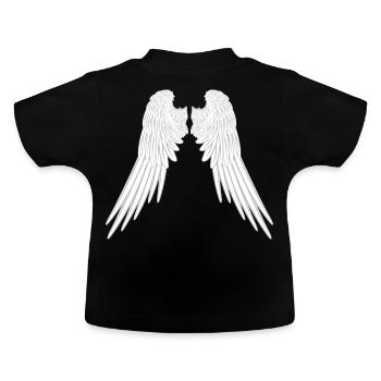 Engel Flügel Engelsflügel Schutzengel Engelflügel - Baby Bio-T-Shirt mit Rundhals - Schwarz - Hinten