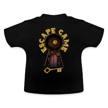 ESCAPE SPIEL SERRURRE TOR ZEIT - Baby Bio-T-Shirt mit Rundhals - Schwarz - Hinten