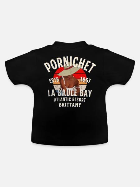 Glamouröses Pornichet - Baby Bio-T-Shirt mit Rundhals - Schwarz