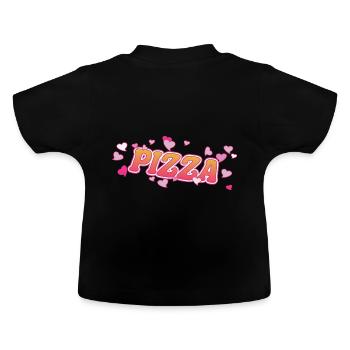 Currywurst cool avec motif de cœurs roses - T-shirt bio col rond Bébé - noir - Dos
