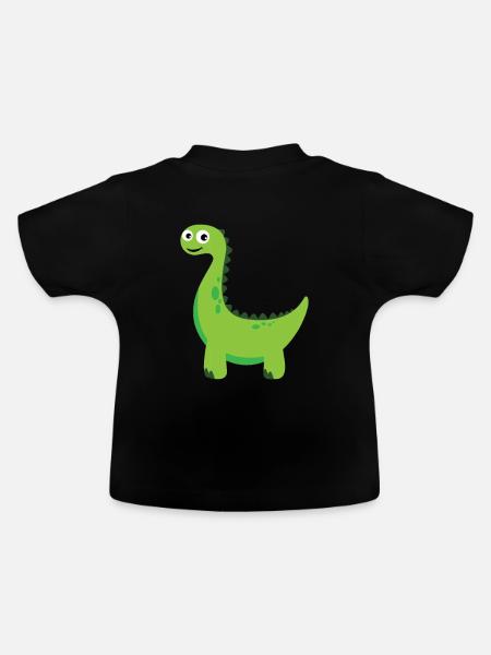 Dino - Baby Organic T-Shirt with Round Neck - black