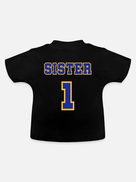 Sister 1 - Baby Bio-T-Shirt mit Rundhals - Schwarz