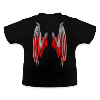 Demon Wings in RED - Baby Organic T-Shirt with Round Neck - black - Back