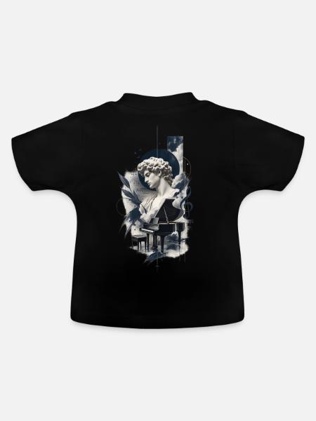 Ästhetische Klavierkunst - Baby Bio-T-Shirt mit Rundhals - Schwarz