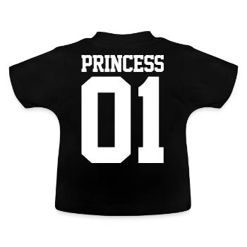 Princess 01 - Baby Organic T-Shirt with Round Neck - black - Back