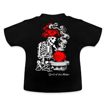 Der Geist des Schöpfers – Skelett-Handwerksdesign - Baby Bio-T-Shirt mit Rundhals - Schwarz - Hinten