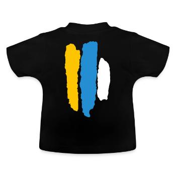Canary Flag - Baby Organic T-Shirt with Round Neck - black - Back