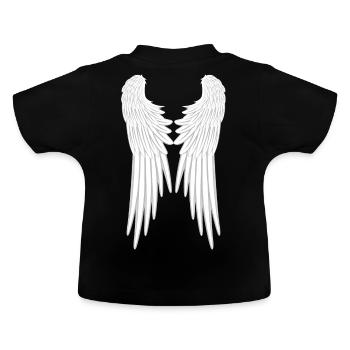 Engel Flügel Engelsflügel Schutzengel Engelflügel - Baby Bio-T-Shirt mit Rundhals - Schwarz - Hinten