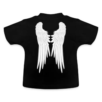 Engelsflügel - Baby Bio-T-Shirt mit Rundhals - Schwarz - Hinten
