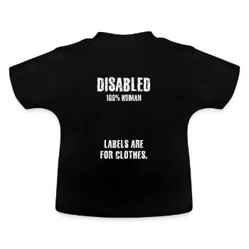 Solidarity, Disability, Handicap, Inclusion - Baby Organic T-Shirt with Round Neck - black - Back