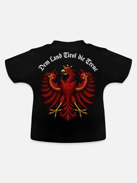 Tiroler Adler Rot Majestätisch - Baby Bio-T-Shirt mit Rundhals - Schwarz