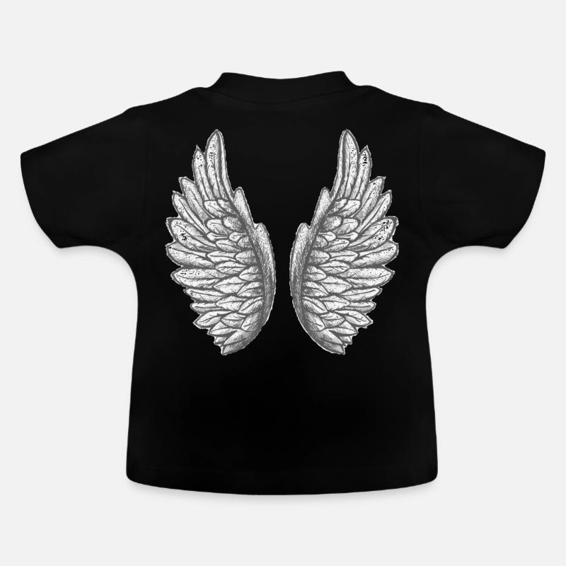 aile - T-shirt bio col rond Bébé - noir