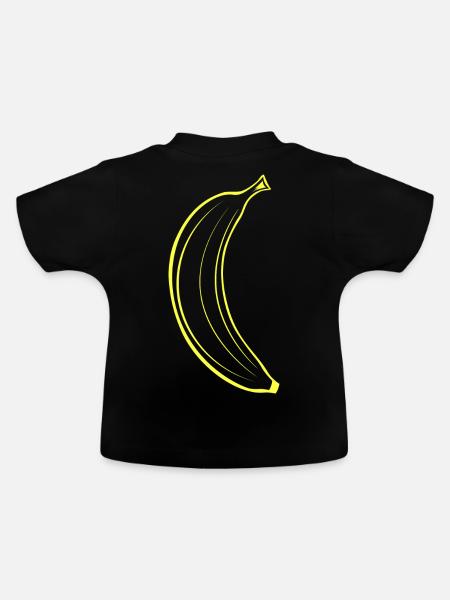 Banane, das schlichte Bananen Design - Baby Bio-T-Shirt mit Rundhals - Schwarz