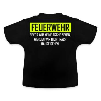 Freiwillige Feuerwehr Asche Geschenkidee - Baby Bio-T-Shirt mit Rundhals - Schwarz - Hinten