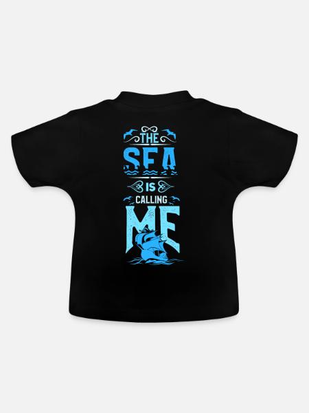 Segeln - Baby Bio-T-Shirt mit Rundhals - Schwarz