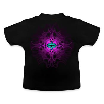 Psychedelisches Mandala Muster Tribal Pink Goa - Baby Bio-T-Shirt mit Rundhals - Schwarz - Hinten