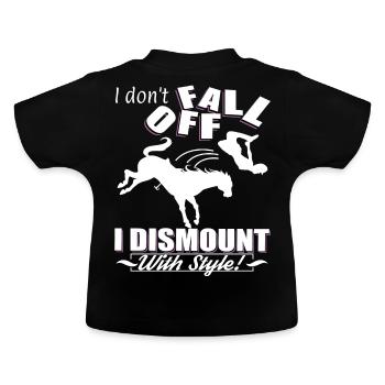 Reiter Sattel Fallen - Baby Bio-T-Shirt mit Rundhals - Schwarz - Hinten