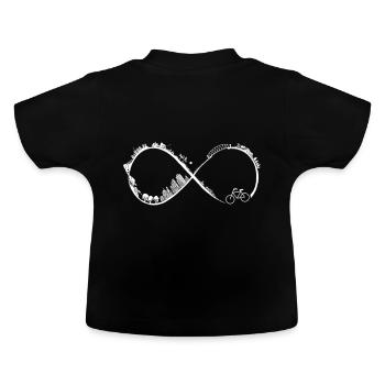 Cycling Cycling Cycling Cycling - Baby Organic T-Shirt with Round Neck - black - Back