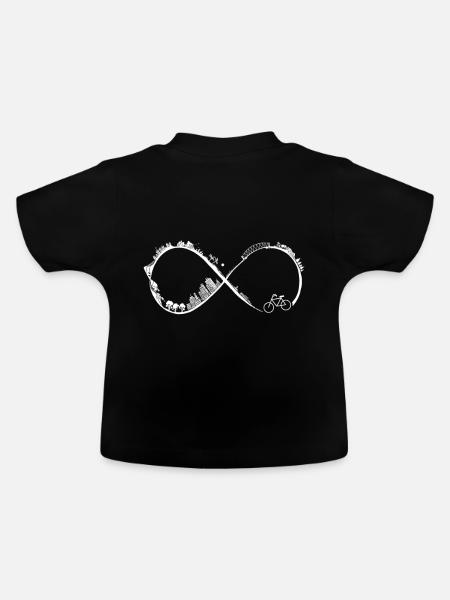 Cycling Cycling Cycling Cycling - Baby Organic T-Shirt with Round Neck - black