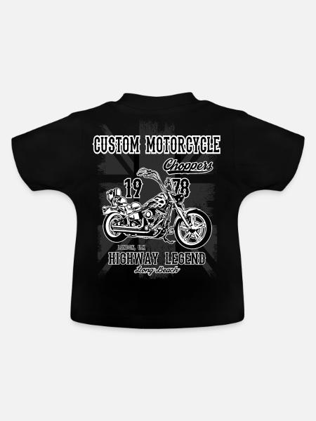 Motorcycle chopper biker motorcyclist - Baby Organic T-Shirt with Round Neck - black