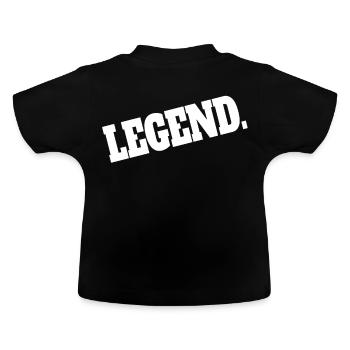 Legend legend legendary - Baby Organic T-Shirt with Round Neck - black - Back
