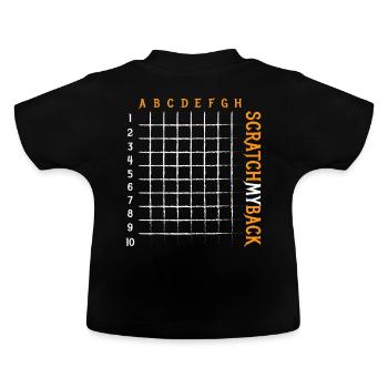Scratch My Back Rückenkratzer Spielfeld Massage - Baby Bio-T-Shirt mit Rundhals - Schwarz - Hinten