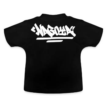 Nagoya City Graffiti Street Art Kalligraphie Japan - Baby Bio-T-Shirt mit Rundhals - Schwarz - Hinten