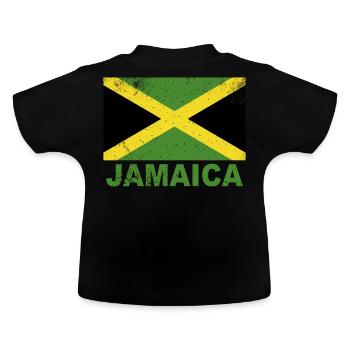Jamaika Flagge Vintage jamaikanische Nationalitäts - Baby Bio-T-Shirt mit Rundhals - Schwarz - Hinten