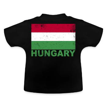 Ungarische Flagge Vintage ungarische Herkunft Nati - Baby Bio-T-Shirt mit Rundhals - Schwarz - Hinten