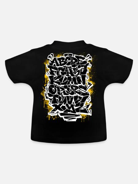 Graffiti Wildstyle Alphabet Hip Hop Street Art Urb - Baby Bio-T-Shirt mit Rundhals - Schwarz