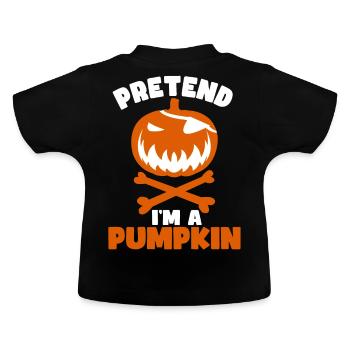 Stellen Sie sich vor, ich bin ein Kürbis Halloween - Baby Bio-T-Shirt mit Rundhals - Schwarz - Hinten