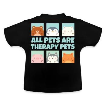 Alle Haustiere sind Therapie Haustiere Tiertherapi - Baby Bio-T-Shirt mit Rundhals - Schwarz - Hinten